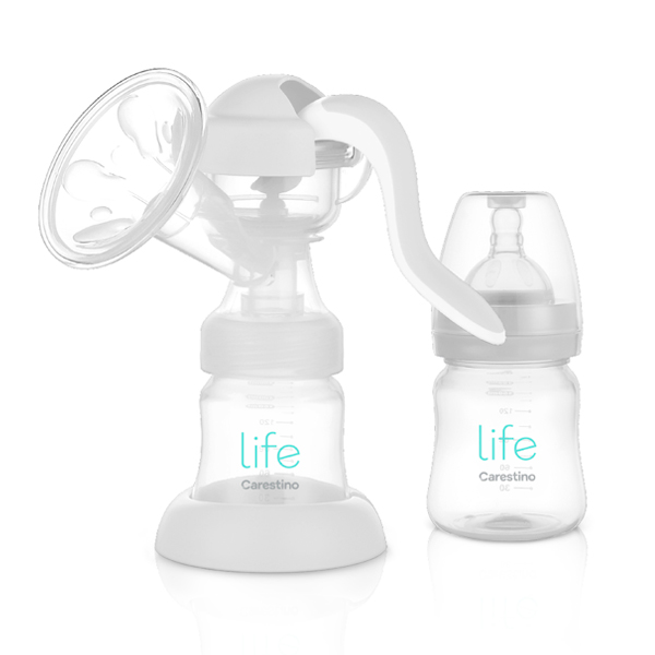 Sacaleche Manual con Mamadera Gris